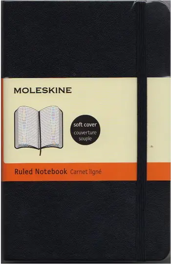 Bllok shënimesh Moleskine Soft Cover Pocket, me vija, i zi