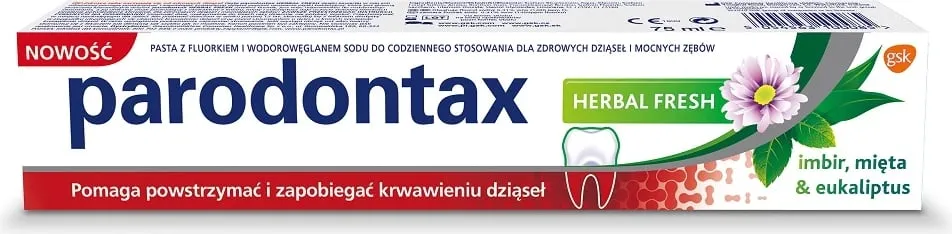 Pastë dhëmbësh Parodontax Herbal Fresh xhenxhefil nenexhik eukalipt 75ml - 1