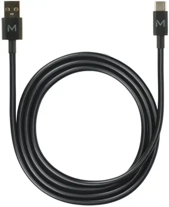Kabllo USB Mobilis 020013, USB A në USB C, 1 m, e zezë