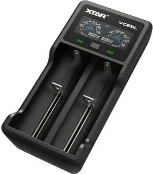 Karikues baterish XTAR VC2SL, LCD, 2 kanale, USB, i zi