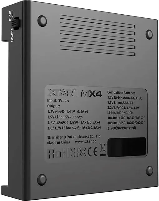 Karikues baterish XTAR MX4, universal, 4 vende, i zi - 3