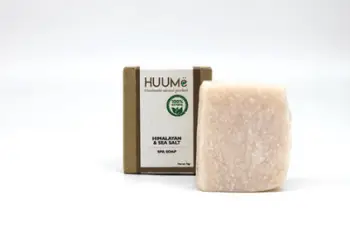 Sapun për fytyrë, trup & duar HUUMë, me kripë himalaje dhe kripë deti, 75 gr