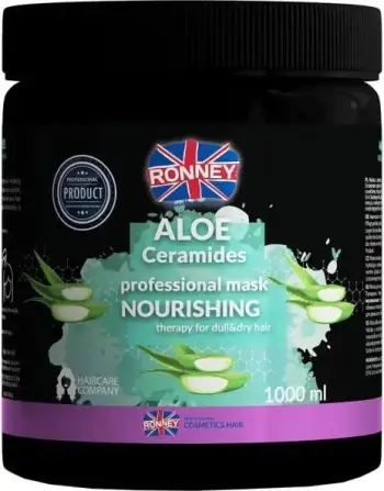 Maskë flokësh Ronney Aloe Ceramides Professional, për flokë të thatë dhe të dëmtuar, 1000ml