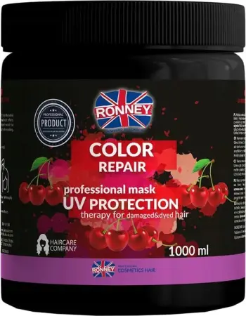 Maskë për flokë Ronney Color Repair Professional UV Protection me ekstrakt qershie për femra 1000ml