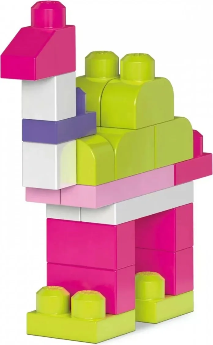 Kubëza Mega Bloks First Builders - Çantë rozë+60 elemente (DCH54),+12muaj - 2