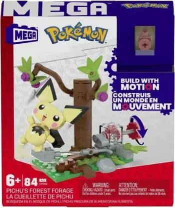 Set ndërtimi Mega Bloks Pokemon Forest Adventure Pikachu, blloqe ndërtimi, për fëmijë, shumëngjyrësh