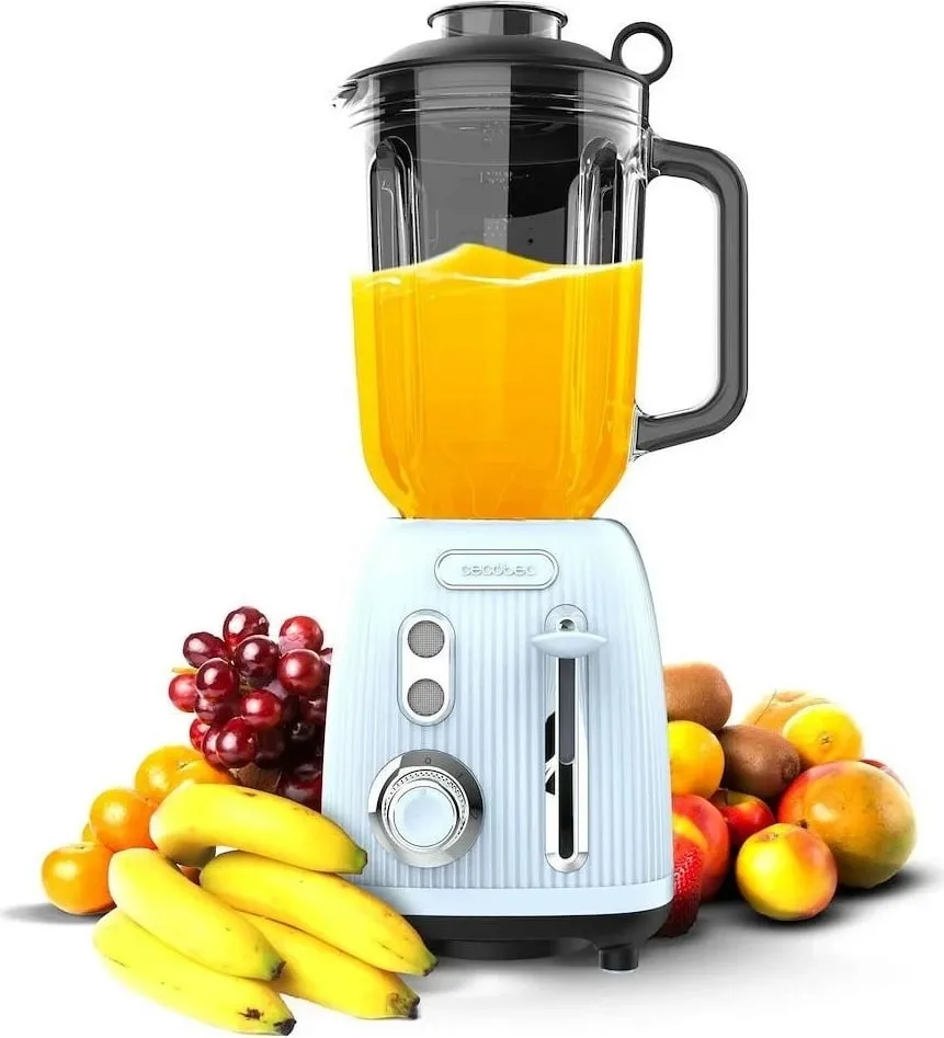 Blender Cecotec Power Black Titanium RetroBlue, 1.5L, 1200W, blu - 3