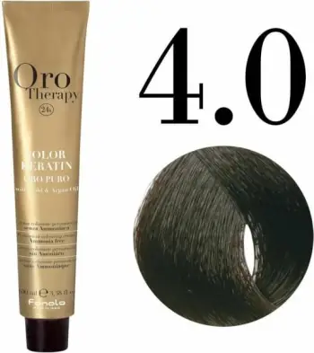 Ngjyrë për flokë Fanola Oro Therapy, 4/0, 100 ml