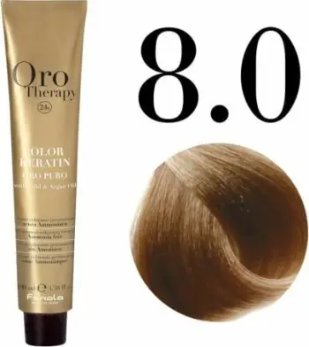 Ngjyrë për flokë Fanola Oro Therapy, 8/0, 100 ml