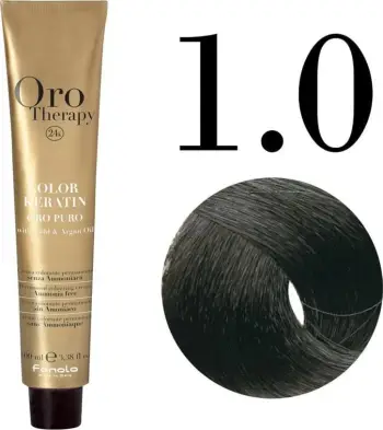 Ngjyrë për flokë Oro Therapy, 1/0 e zezë, 100 ml