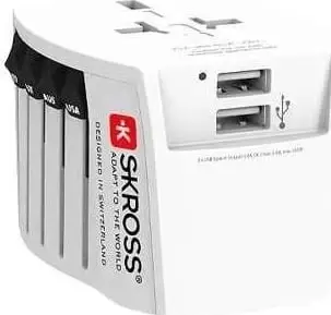 Adapter udhëtimi Skross World Adapter MUV, 2x USB 2.4A, 100 250V, i bardhë