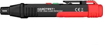 Detektor gazi Habotest HT59, alarm zanor dhe me dritë, i zi me të kuqe