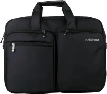 Çantë dore për laptop Addison Preston, 15.6", e zezë
