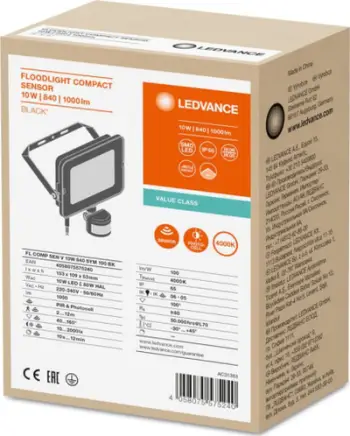 Reflektor LED Ledvance FLOOD COMPACT SENSOR V, 10W, 4000K, i zi