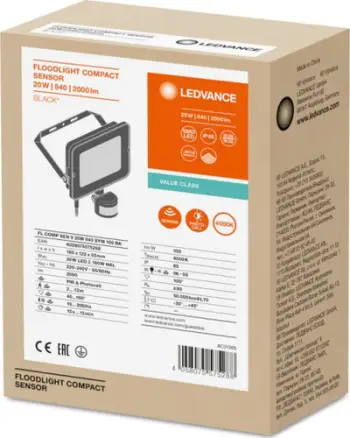 Projektor LED Ledvance FLOOD COMPACT SENSOR V, 20W, 4000K, i zi
