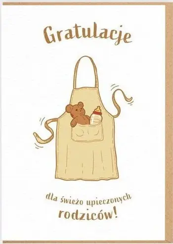 Kartolinë urimi Nadwyraz.com Card Birth, për prindër të rinj, letër ekologjike, me zarf kraft