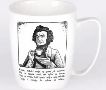 Filxhan qeramike Nadwyraz.com Adam Mickiewicz, 330ml, i bardhë