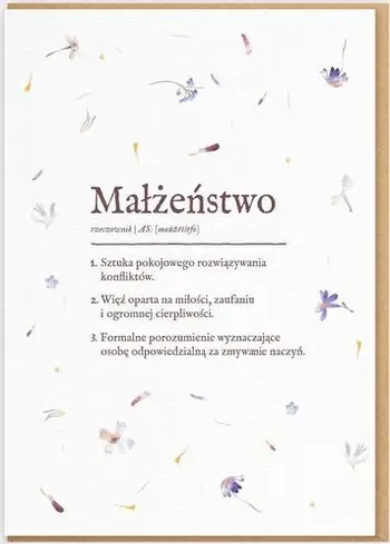 Kartolinë dasme Nadwyraz.com Wedding Card Definition, humoristike, letër ekologjike, e bardhë