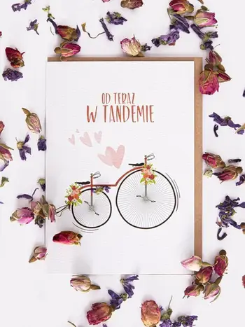 Kartolinë dasme Nadwyraz From Now On In Tandem, 12 x 17 cm, letër ekologjike, me zarf eco kraft