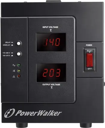 Rregullator tensioni PowerWalker AVR 3000 SIV FR, 1 dalje AC, LCD, i zi