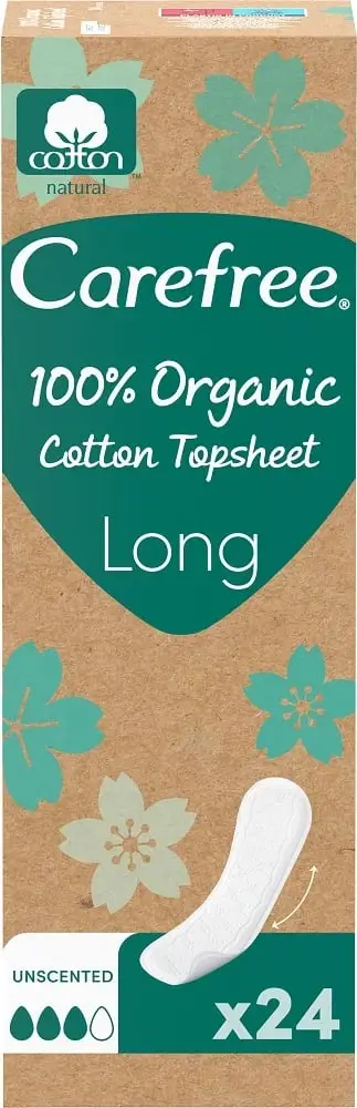 Peceta higjienike Carefree Organic Cotton Long, 24 copë
