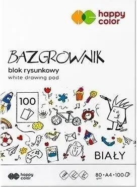 Bllok vizatimi Happy Color Scribbler A4, 100 fletë, i bardhë