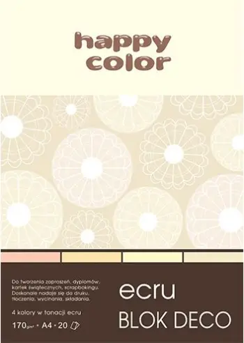 Letra dekoruese Happy Color Deco Block HA37171520-092, A5, 20 copë, ecru
