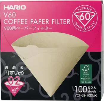 Filtro letre për kafe Hario V60 02 Misarashi, 100 copë, kafe