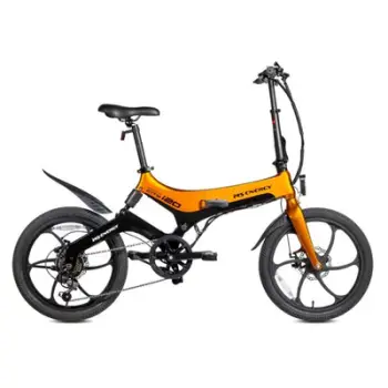 Biçikletë elektrike MS Energy eBike i20, 250W, 45 deri në 50km, zezë/portokalli