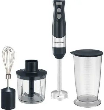 Blender dore Morphy Richards 402061, 600 W, 700 ml, i zi, set me rrahëse dhe grirëse