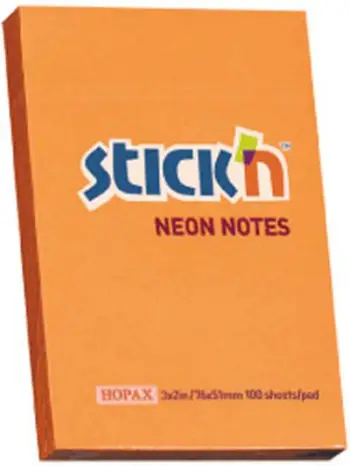 Fleta ngjitëse Stickn, 76x51mm, portokalli