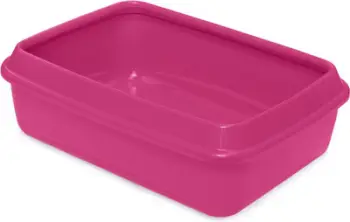 Kuti tualeti për mace Sum Plast, 40.3 x 29.8 x 13.5 cm, rozë