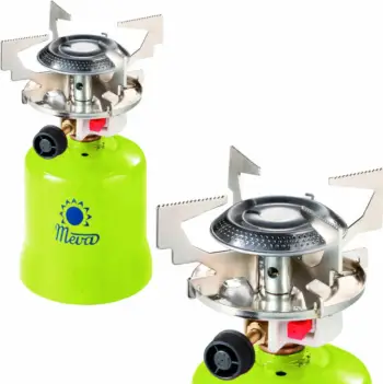 Sobë kampingu me gaz Meva FOCUS KP06010P, ndezës piezo, 1.4 kW, e gjelbër