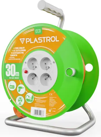 Shtesë për kabllo me rrotull Standard Line 30m H05VV-F 3x1,5 4xGS 16A (W-98949), e portokalltë