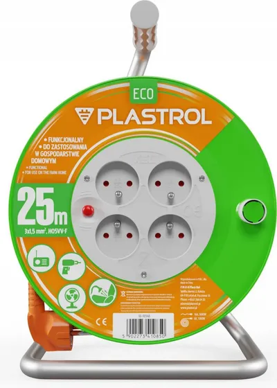 Kabllo zgjatuese Plastrol, 4 priza, 25m - 1