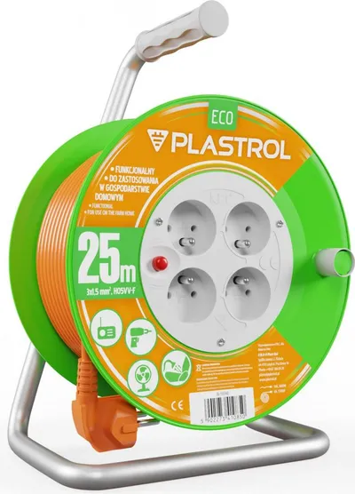 Kabllo zgjatuese Plastrol, 4 priza, 25m - 2