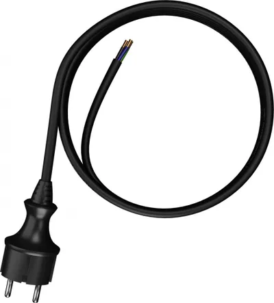 Kabllo lidhëse me prizë Plastrol PP-40H w / u 3m H05RR-F 3x1.5 IP44 (W-97271), e zezë - 3