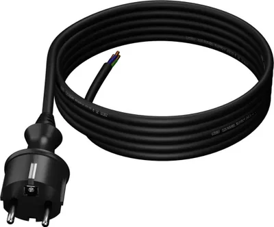 Kabllo lidhëse me prizë Plastrol PP-40H w / u 3m H05RR-F 3x1.5 IP44 (W-97271), e zezë - 5