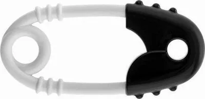 Lodër rrotullë Tullo Rattle Safety Pin, për foshnje, bardh e zi - 1
