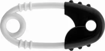 Lodër rrotullë Tullo Rattle Safety Pin, për foshnje, bardh e zi