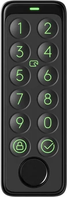 Tastierë dere smart SwitchBot W2500020 me lexues shenjash gishtash, PIN dhe kartë, Bluetooth, IP65, e zezë