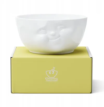 Enë shërbyese porcelani Fiftyeight Munching Face, e madhe, e bardhë - 1