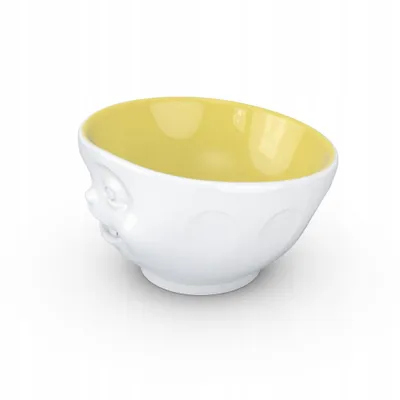 Çupë Tassen Winking Face 16oz, porcelan, brendësi saffron, e bardhë - 3