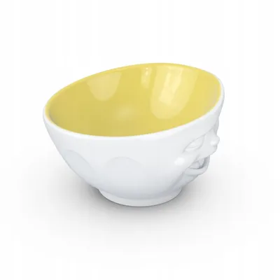 Çupë Tassen Winking Face 16oz, porcelan, brendësi saffron, e bardhë - 5