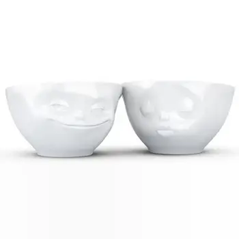 Set tasa TASSEN Bowls White Grin and Kiss, porcelan, 350 ml, të bardhë