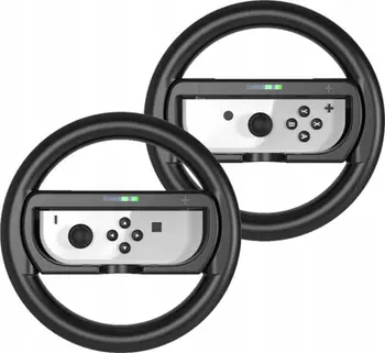 Set aksesorë JYS për Nintendo Switch OLED, 2 timona, grip 2 në 1, i zi