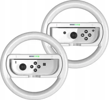 Aksesorë për Nintendo Switch JYS, 2 timona me grip 2 në 1, të bardhë