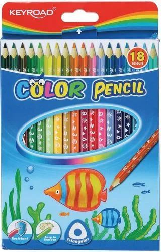 Ngjyra druri Keyroad Color Pencil, 18 ngjyra - 1