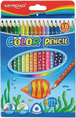 Ngjyra druri Keyroad Color Pencil, 18 ngjyra