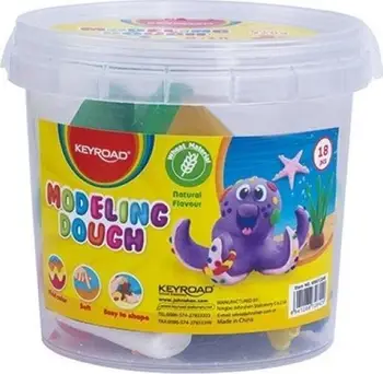 Set plasteline Keyroad Play Dough, 8x40g, 10 forma, kovë me ngjyra të përziera